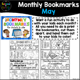 Monthly Bookmarks to Color (May)