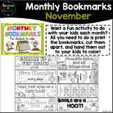 Monthly Bookmarks to Color (November)