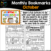 Monthly Bookmarks to Color (October)