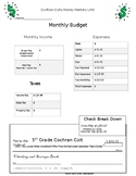 Monthly Budget Lesson - First Paycheck! Balancing Activity