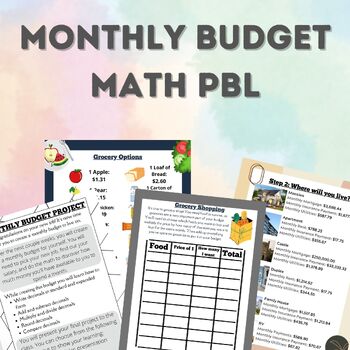 Preview of Monthly Budget Math PBL