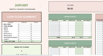 Preview of Monthly Budget Planner