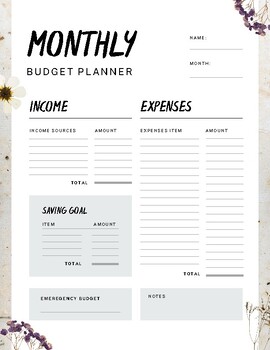 Preview of Monthly Budget Planner: Manage Your Finances with Ease and Precision