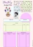 Monthly Budget Planner with an Empowering Quote by Virginia Woolf