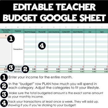 simple google sheets budget template