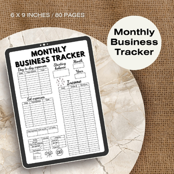 Preview of Monthly Business Tracker / Editable Canva Template