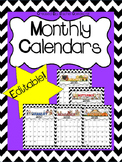 Monthly Calendar (Editable)