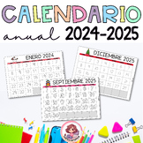 Monthly Calendar 2024. Trace. Color. Calendario mensual. S