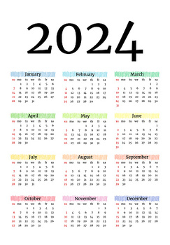 Preview of Monthly Calendar 2024