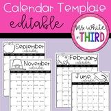Monthly Calendar Template (Editable)