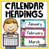 Monthly Calendar Headings