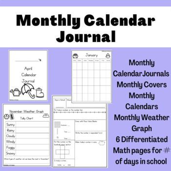 Preview of Monthly Calendar Math Journal K-3