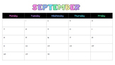 Monthly Calendar - Monday-Friday 