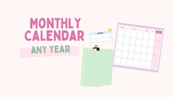 Preview of Monthly Calendar Bundle | Any Year - Editable and Printable