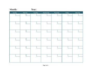 Monthly Calendar Planner Template by The Full Quiver | TPT