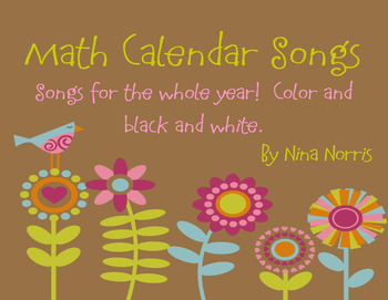 Preview of Monthly Calendar Songs for Calendar Binder