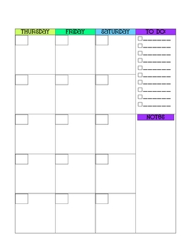 Monthly Calendar Template by The Creative Apple Teaching Resources