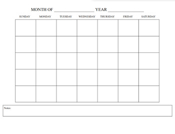 Monthly Calendar Template by KeepYourLifeInOrder | TPT