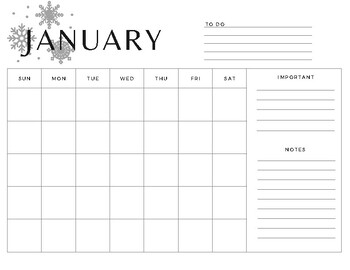 Monthly Calendar Template - Minimalist Theme by AllensFirsties | TPT