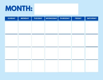 Monthly Calendar Template Printable by Marisa Nardi | TPT