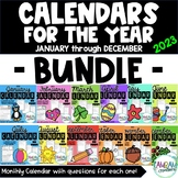 Monthly Calendar Worksheets | BUNDLE | 2023