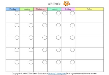 monthly calendar with to do list