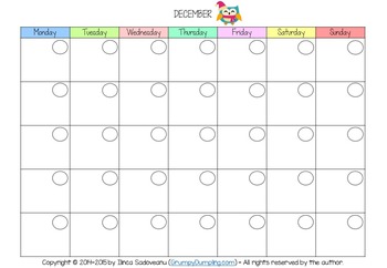 Monthly Calendar and To Do Lists by Grumpy Dumpling | TpT