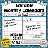 Monthly Calendars EDITABLE in PowerPoint - dated to 2025 (