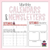 Editable Monthly Calendars & Newsletters Bundle