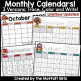 Monthly Calendars (Trace, Color, or Fill in!)