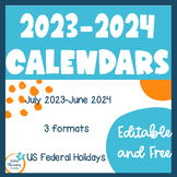 Monthly Calendars for the 2023-2024 School Year