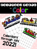 Monthly Calendars in Color to 2022