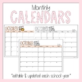 Editable Monthly Calendars 2023-2024 | Free Updates