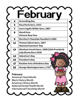 Monthly Celebration Calendars by Jennifer Jean | TPT