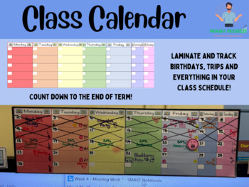 Preview of Monthly Class Calendar - Count down to trips, birthdays and events!