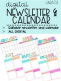 Monthly Class Newsletters and Calendars • EDITABLE • DIGIT