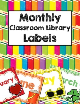 Preview of Monthly Classroom Library Labels