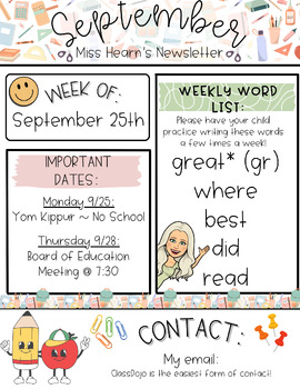 Preview of Monthly Classroom Newsletter *GROWING BUNDLE* *EDITABLE*