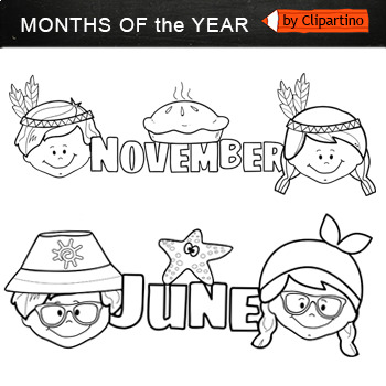 month of june clip art black and white