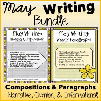 Preview of Monthly Composition Topics and Weekly Paragraph Topics BUNDLE (May Edition)