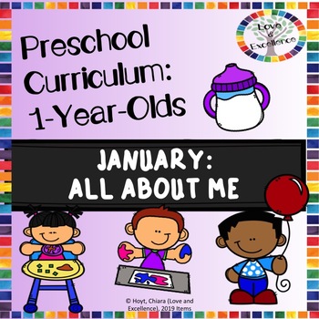 Preview of Monthly 1-Year-Old Curriculum For Babies and Toddlers: January- All About Me