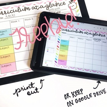 Preview of Editable Curriculum Map FREE