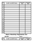 Monthly Daily payment bill simple planner slot for 2 bills