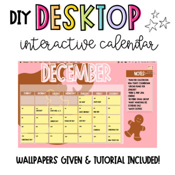 Preview of Monthly Desktop Interactive Calendar Wallpapers - For Macbook