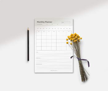 Preview of Monthly Digital and Printable Planner - Single Sheet