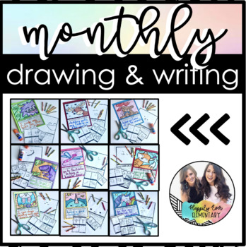 Preview of Monthly Directed Drawing and Writing- Thematic Portfolio Keepsake for Whole Year