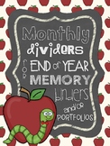 Monthly Dividers for End of Year Memory Binders and/or Portfolios