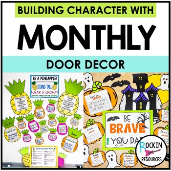 Preview of Door Decor or Bulletin Board Writing Activity for Monthly Character Education
