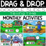 Monthly Drag & Drop Telling Time Slides - Distance Learning
