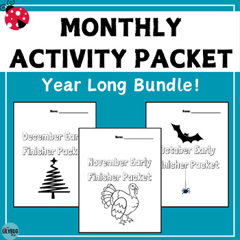 Preview of Year Long BUNDLE / Monthly Early Finishers Packets /Monthly Activity